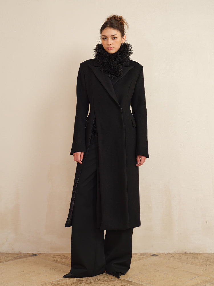 J TheChosen Non-Stretch Wool-Blend Mid-Length Coat