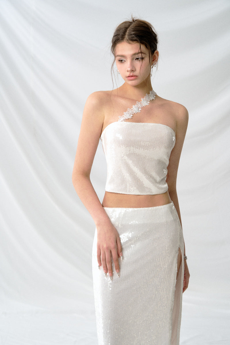 J TheChosen Sequin Lace Top