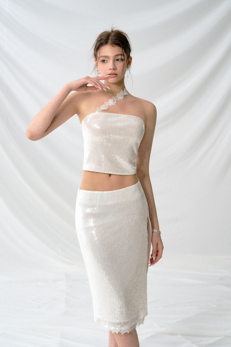 J TheChosen Sequin Lace Top