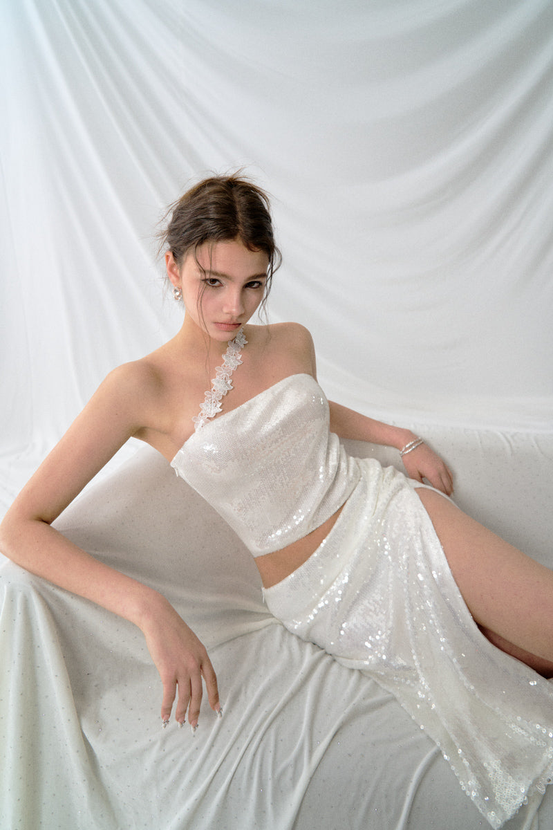 J TheChosen Sequin Lace Top