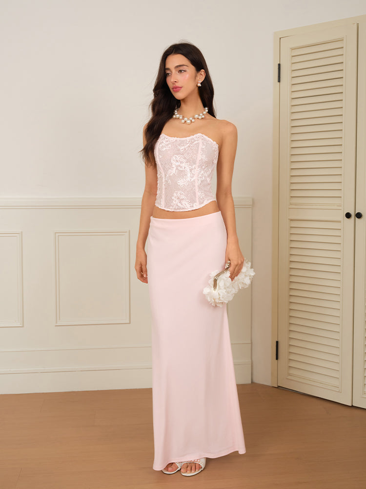 J TheChosen "Rosey Veil" Pleated skirt