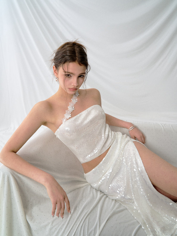 J TheChosen Sequin Lace Top