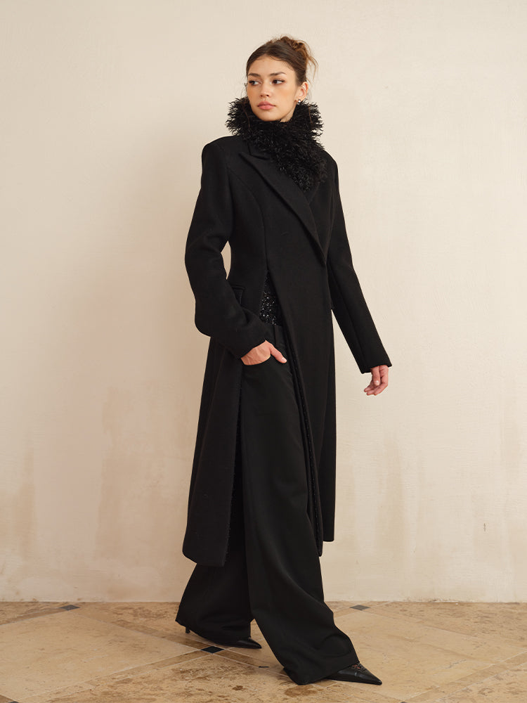 J TheChosen Non-Stretch Wool-Blend Mid-Length Coat