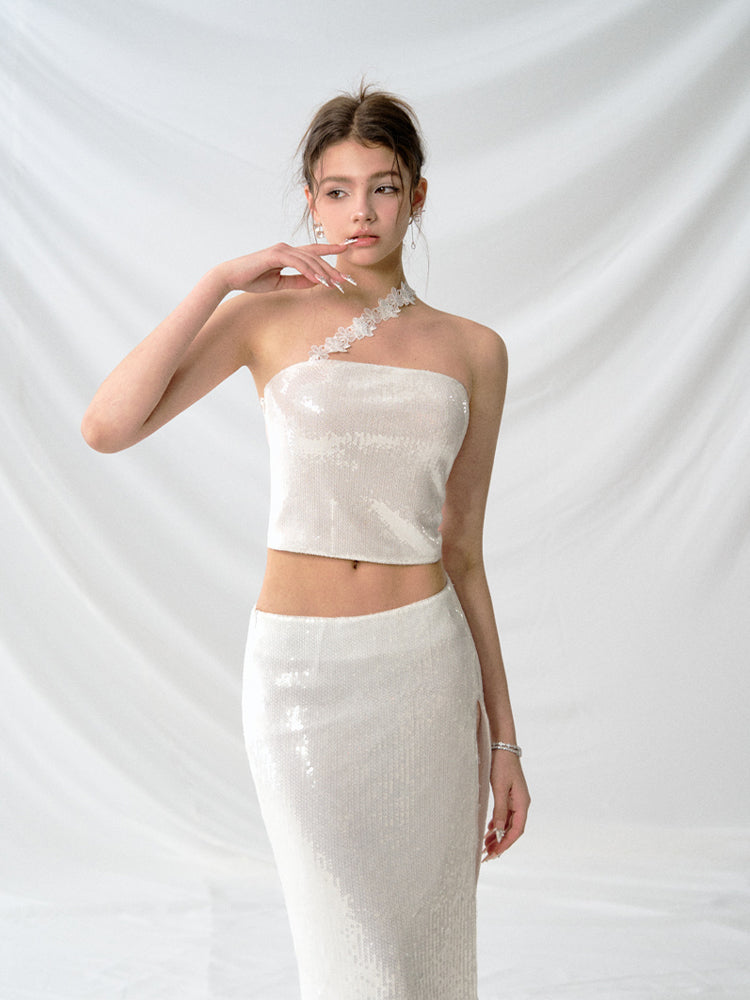 J TheChosen Sequin Lace Top