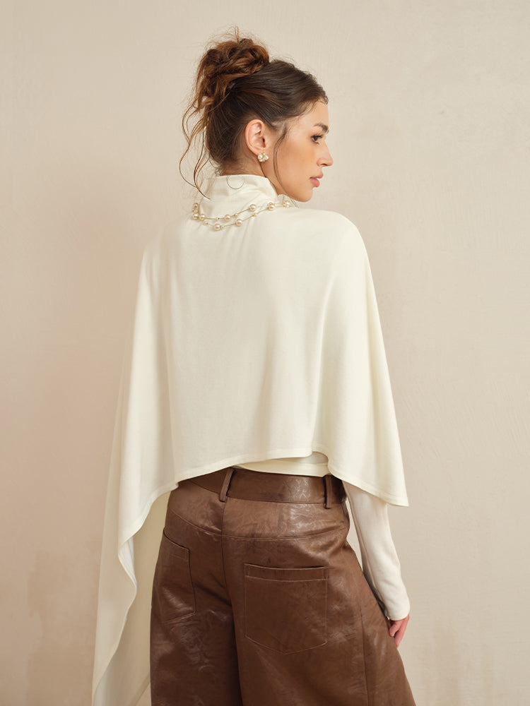J TheChosen Asymmetrical Faux Two-Piece Cape Top