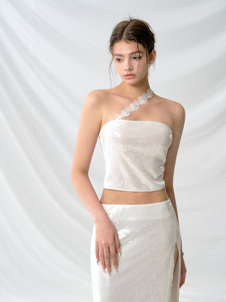 J TheChosen Sequin Lace Top