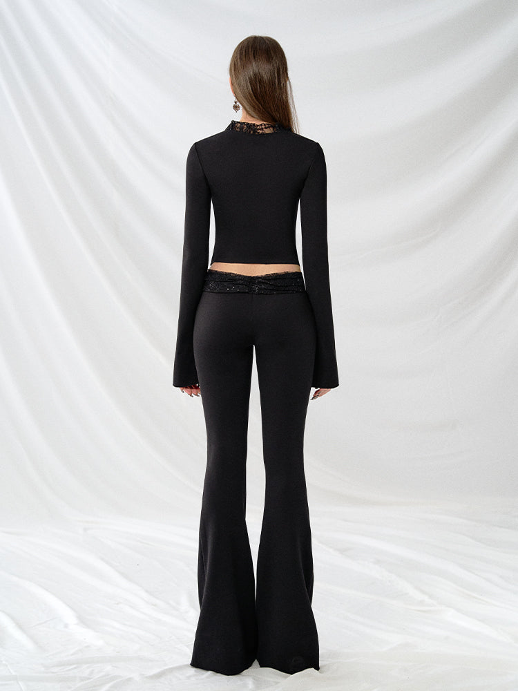 J TheChosen Black Lace Cardigan Base Layer