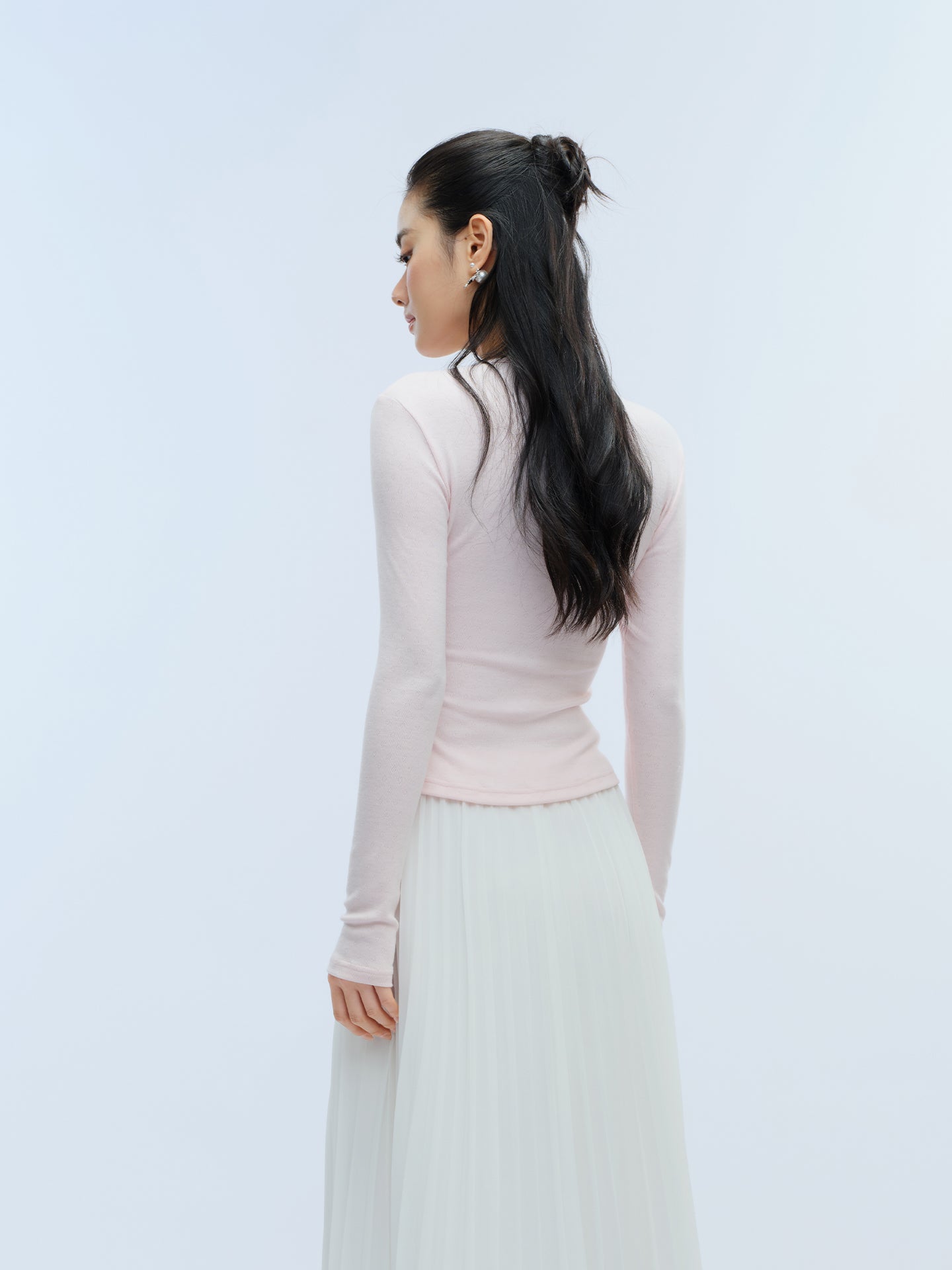J TheChosen Faux Two-Piece Sequin Lace Knit Top
