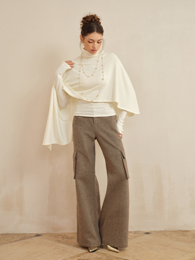 J TheChosen Asymmetrical Faux Two-Piece Cape Top