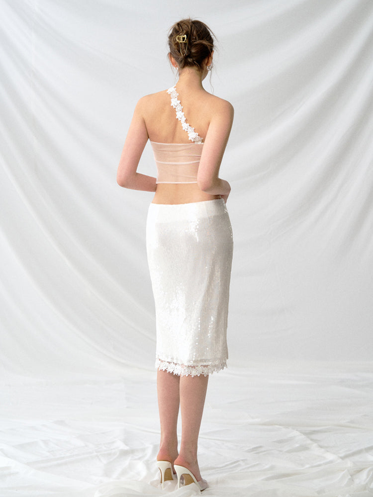 J TheChosen Sequin Lace Top