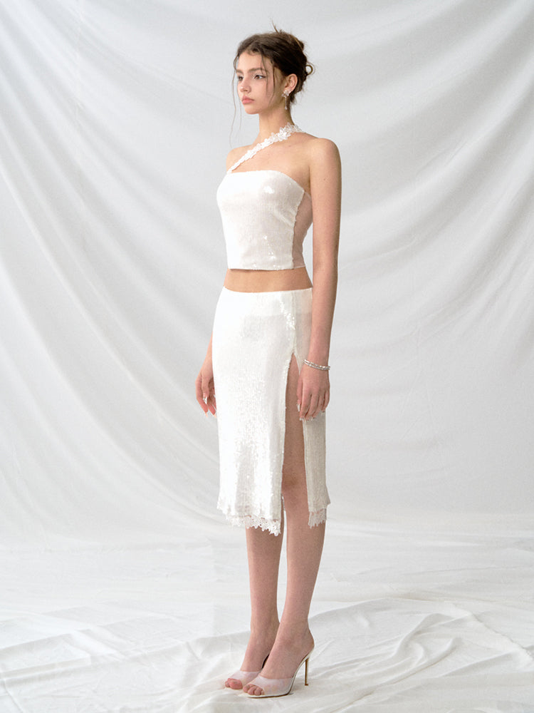 J TheChosen Sequin Lace Top