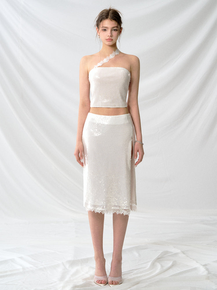 J TheChosen Sequin Lace Top