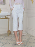 J TheChosen Sequin-Embroidered Flared Cropped Pants