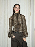 J TheChosen Leopard-Print Turtleneck Top