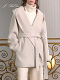 J TheChosen Wool Wrap Tie Coat