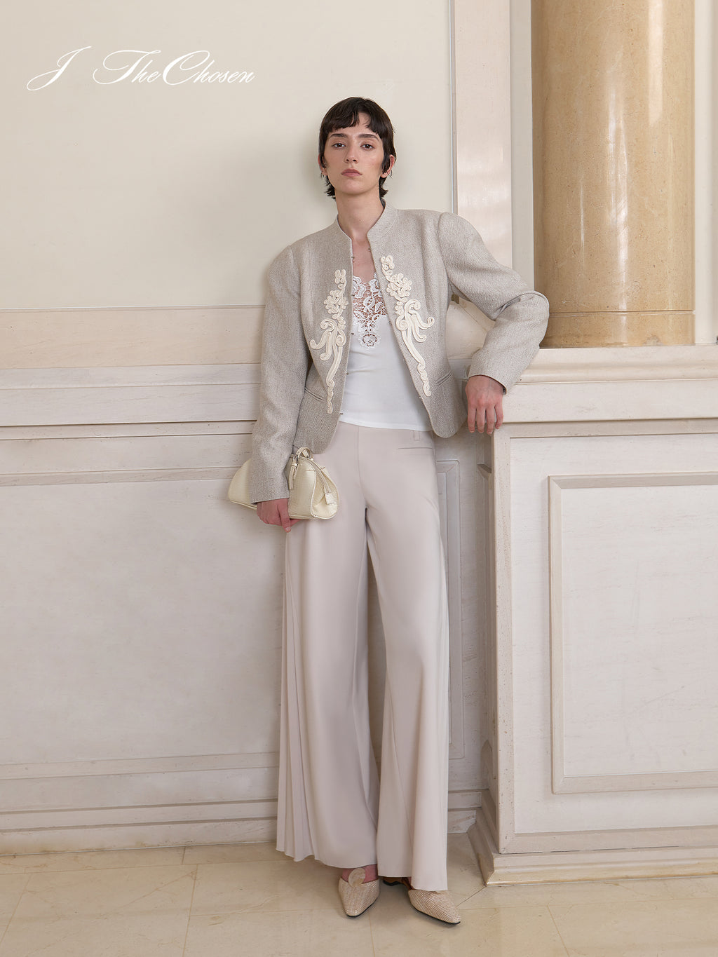 J TheChosen Drape Wide-Leg Trousers