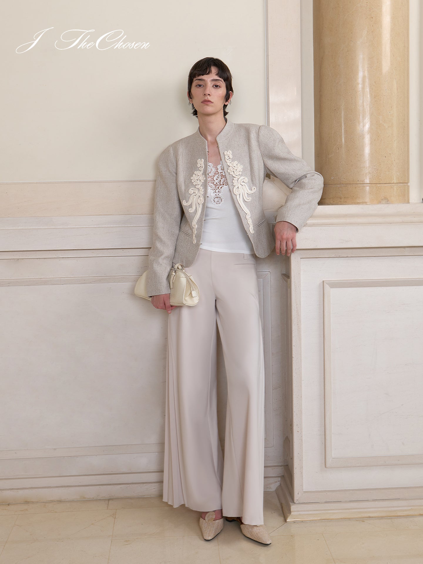 J TheChosen Drape Wide-Leg Trousers