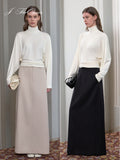 J TheChosen Shimmer Straight A-Line Midi Skirt