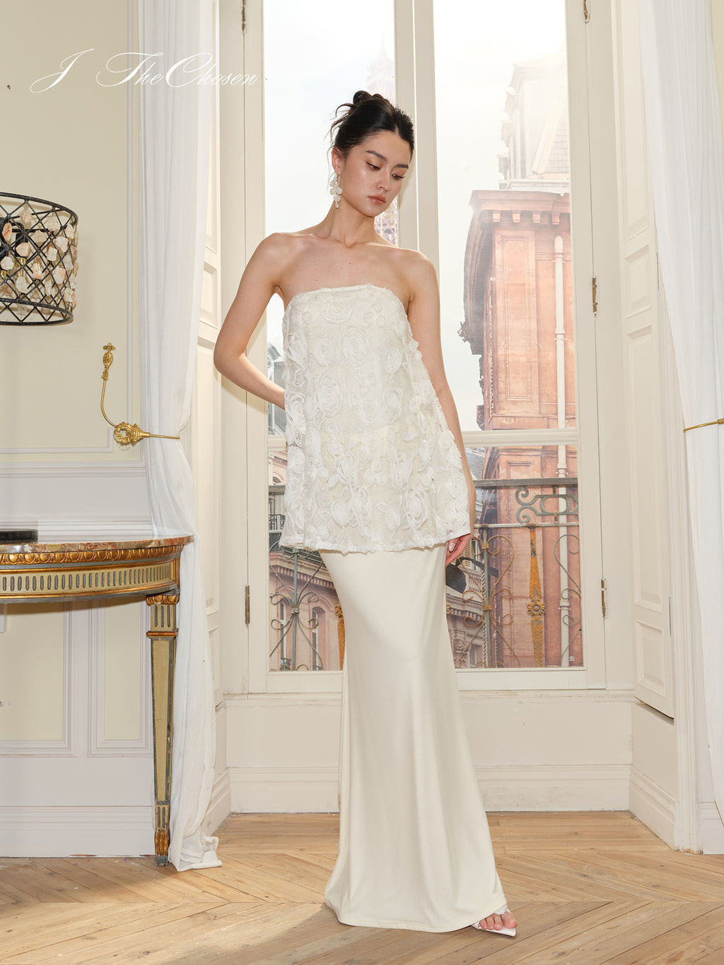 J TheChosen Rose Sequin Strapless Mesh Set