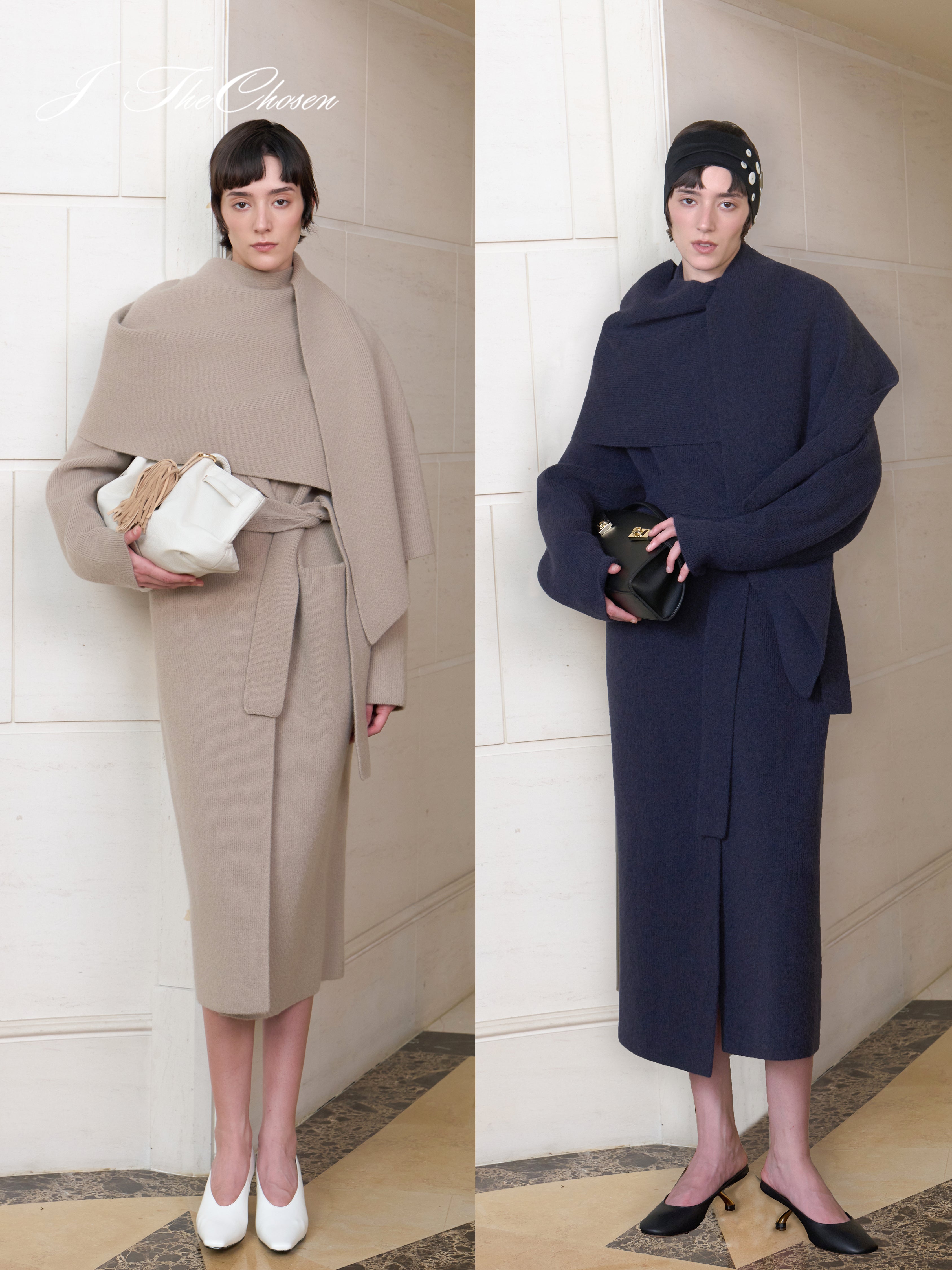 J TheChosen French Relaxed Knit Robe Coat