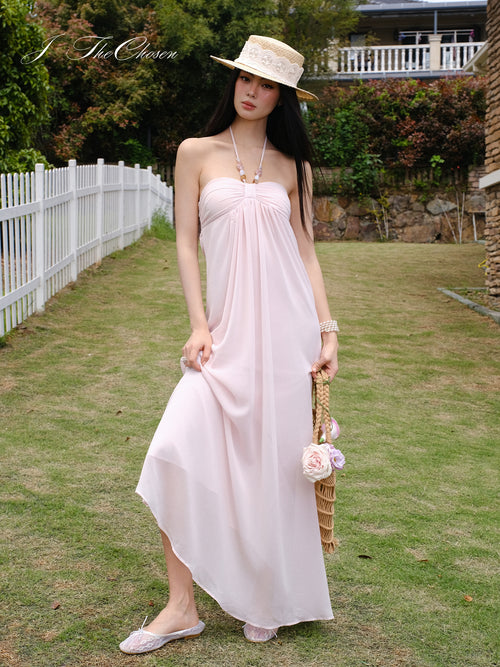 J TheChosen Halter Beaded Flowy Maxi Dress