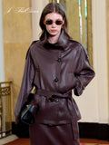 J TheChosen Vintage Waxed Jacket & Skirt Two-Piece Set