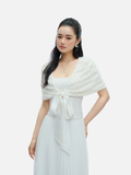 J TheChosen Sequin Furry Tie Cardigan Cape
