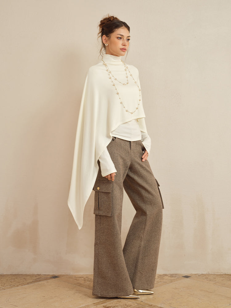 J TheChosen Asymmetrical Faux Two-Piece Cape Top