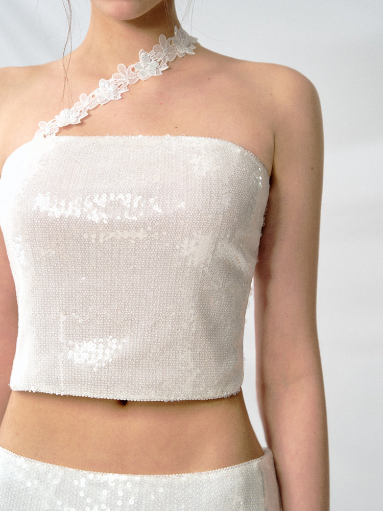 J TheChosen Sequin Lace Top