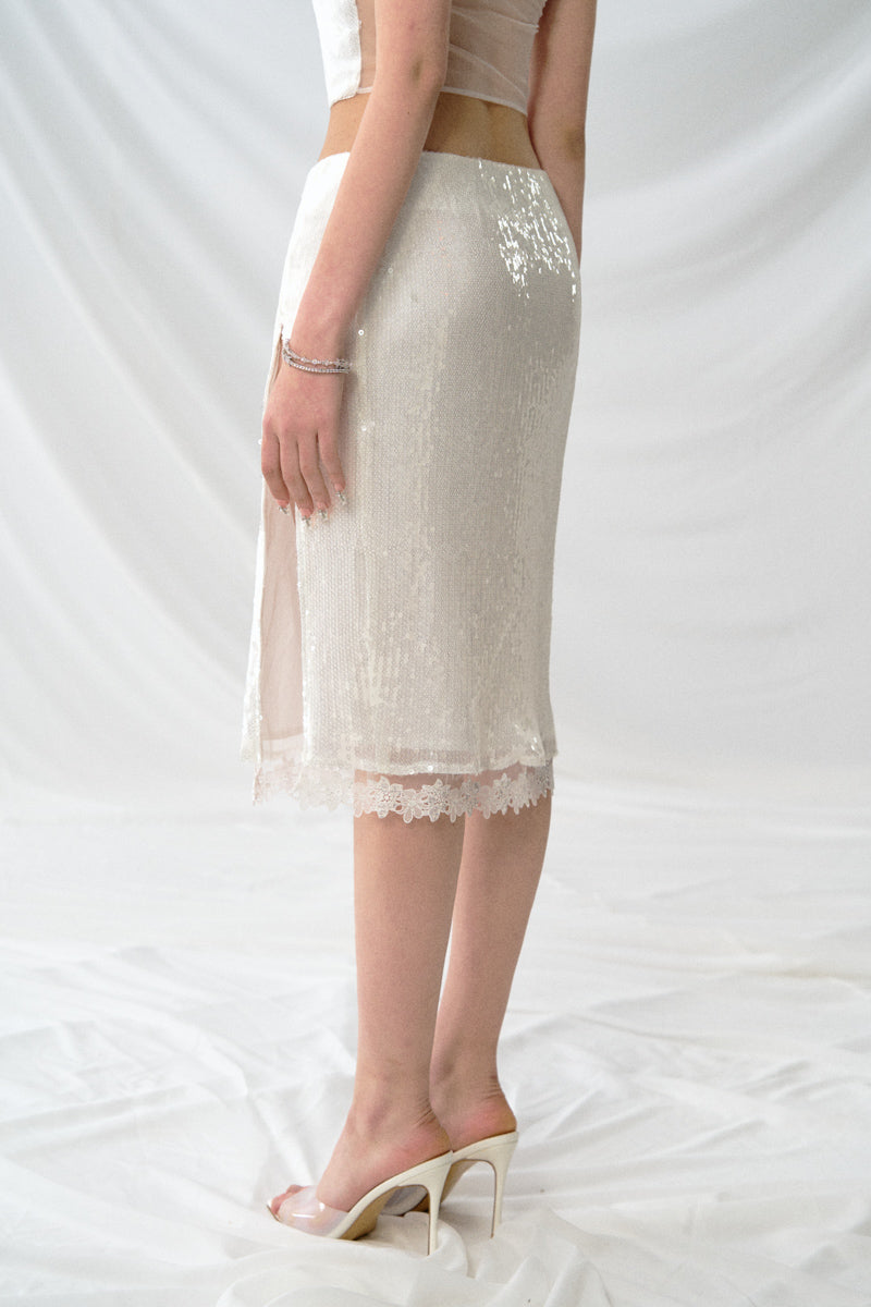 J TheChosen Sequin Lace Skirt