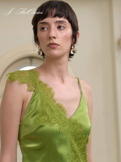 J TheChosen Lace Satin Slip Dress