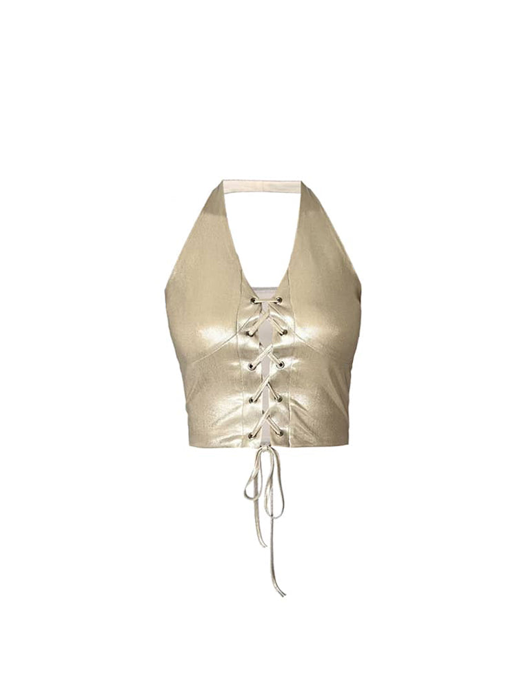 J TheChosen Champagne Glossy Camisole Top