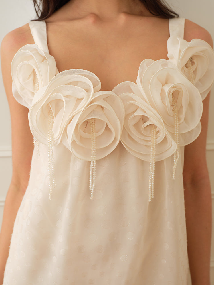 J TheChosen Rose Crystal Tassel Polka Dot Set