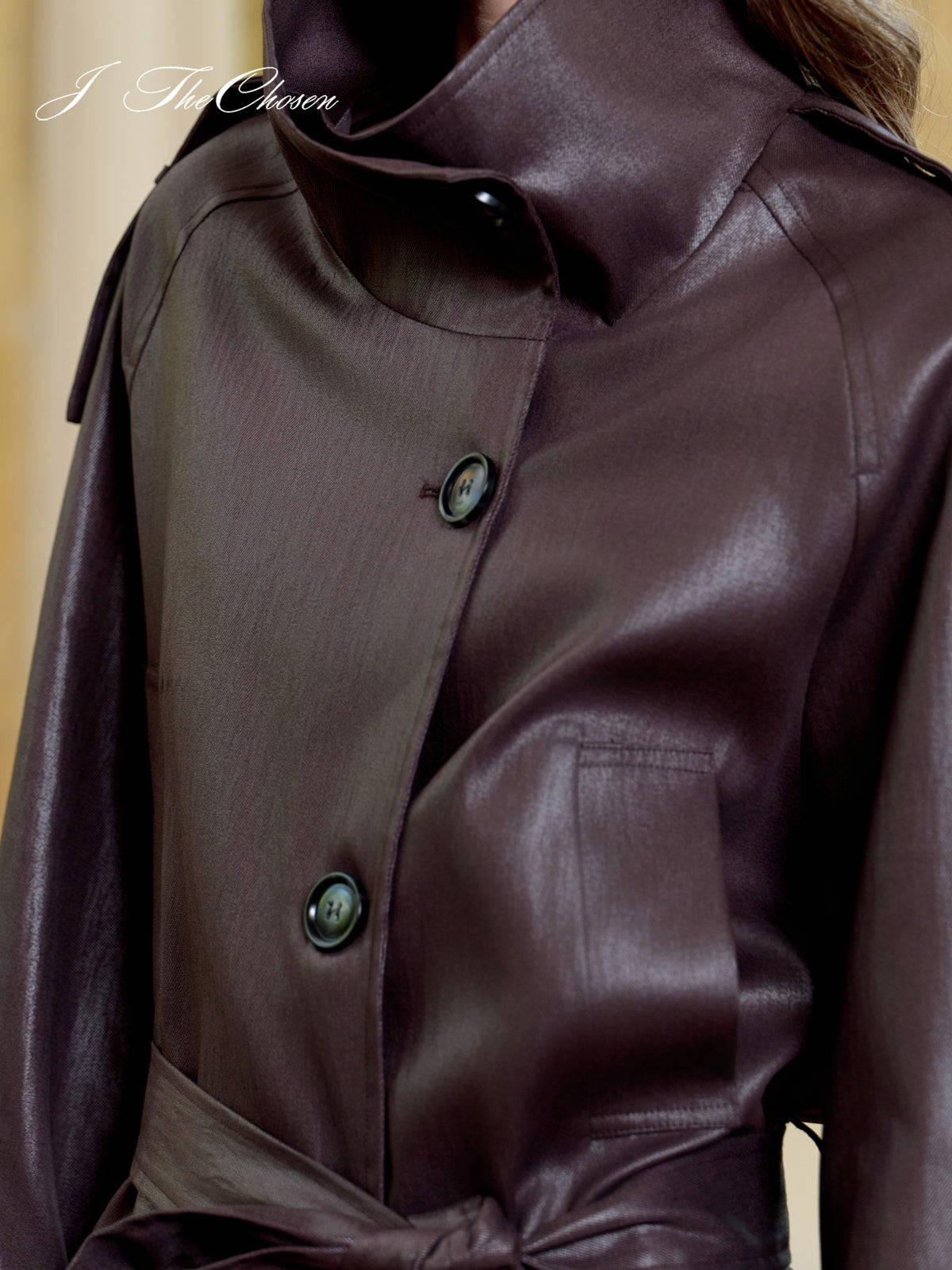 J TheChosen Vintage Waxed Jacket & Skirt Two-Piece Set