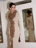 J TheChosen 3D Ruffled Hemline Asymmetric Maxi Dress