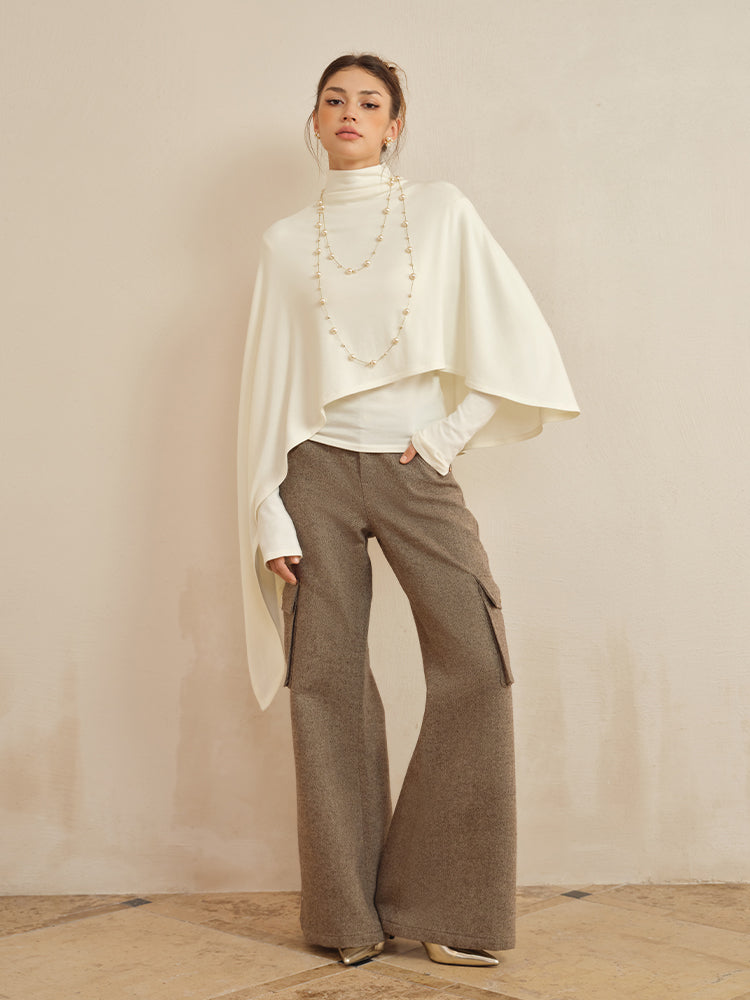 J TheChosen Asymmetrical Faux Two-Piece Cape Top