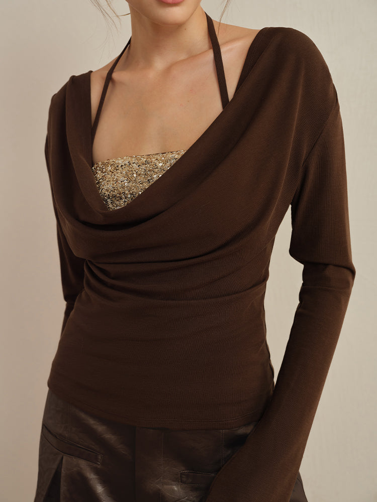 J TheChosen Two-Piece Knit Sequin Top Set