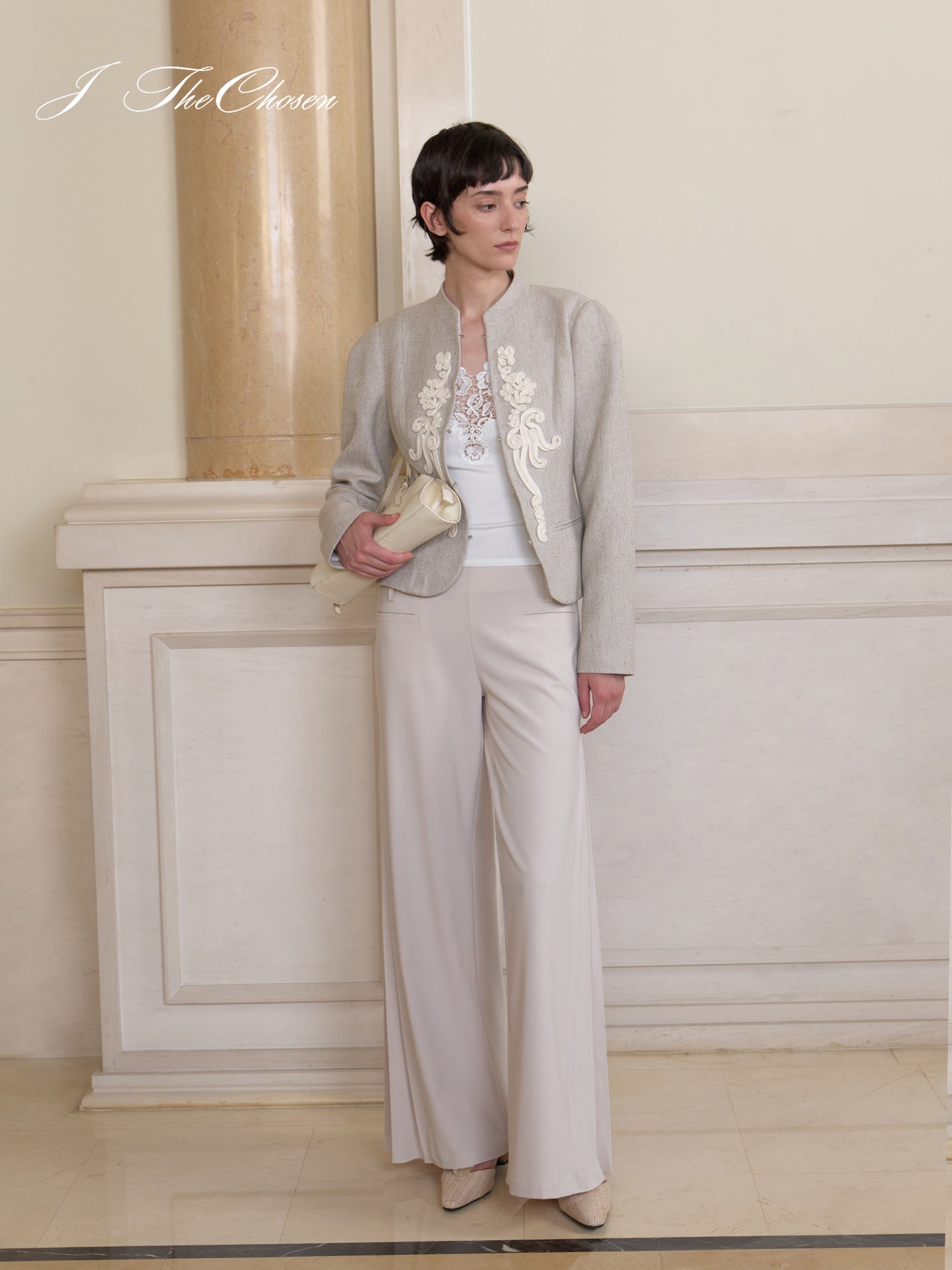 J TheChosen Drape Wide-Leg Trousers
