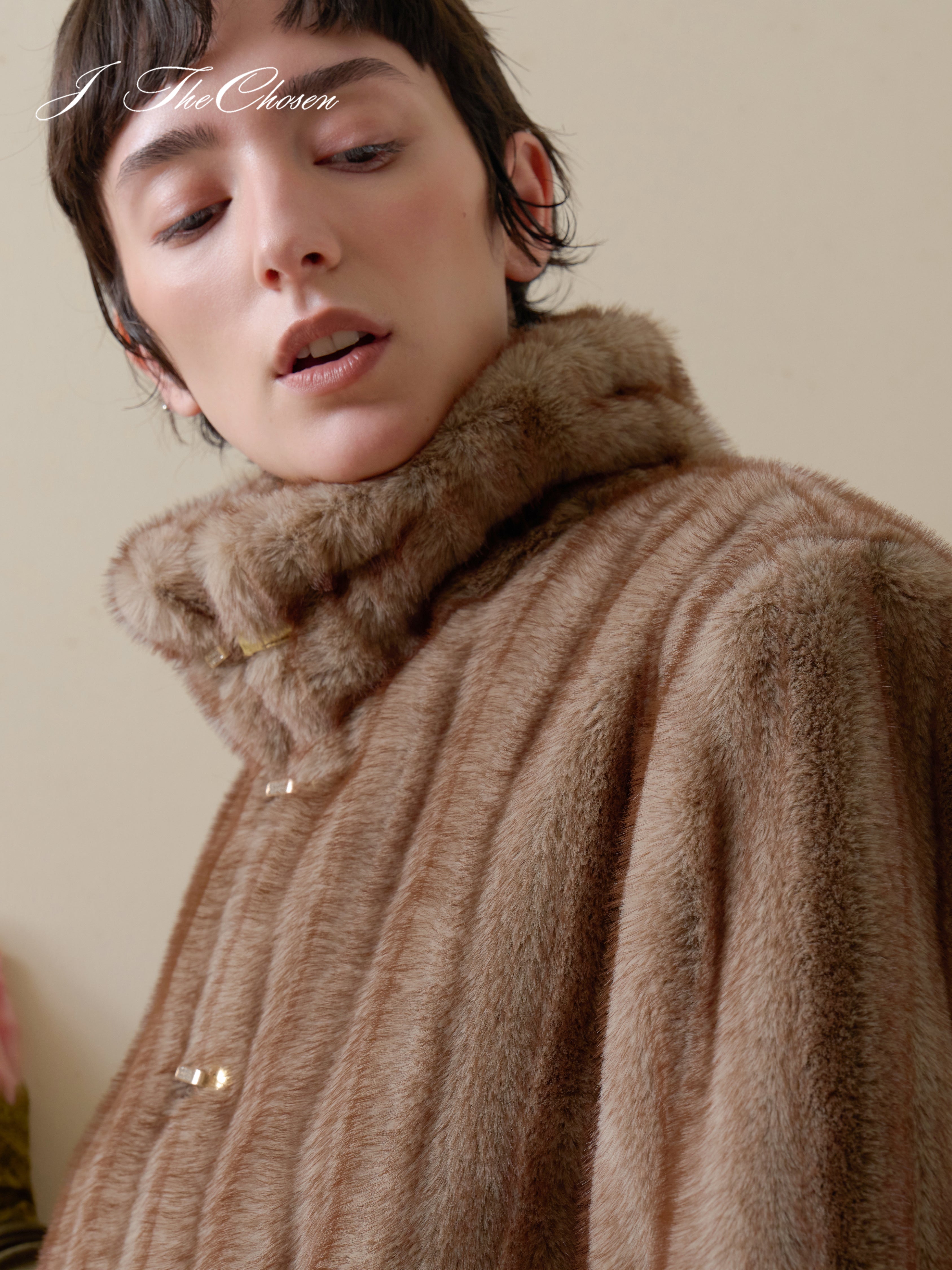 J TheChosen Cropped Faux Fur Jacket