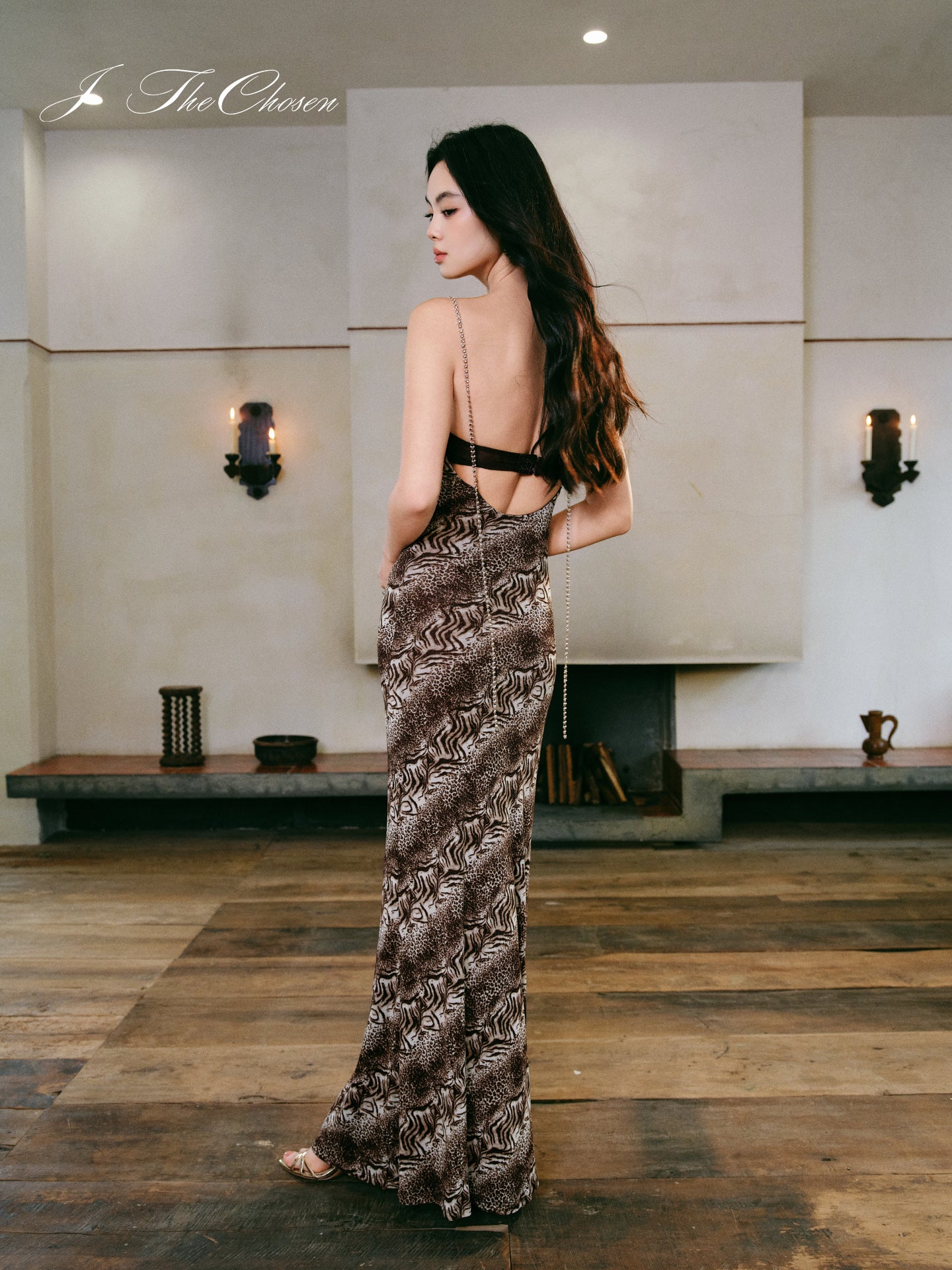 J TheChosen Vintage Animal-Print Belted Dress