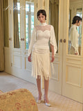 J TheChosen Lace High-Neck Knit Top