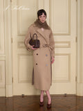 J TheChosen Shimmer Trench Coat with Fur Collar