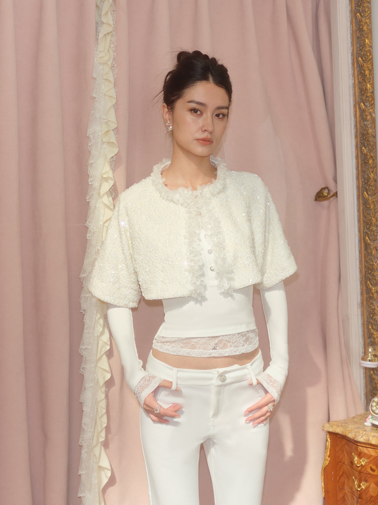 J TheChosen Beaded Openwork Capelet