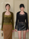 J TheChosen   Vintage Lace Top & Camisole Two-Piece Set