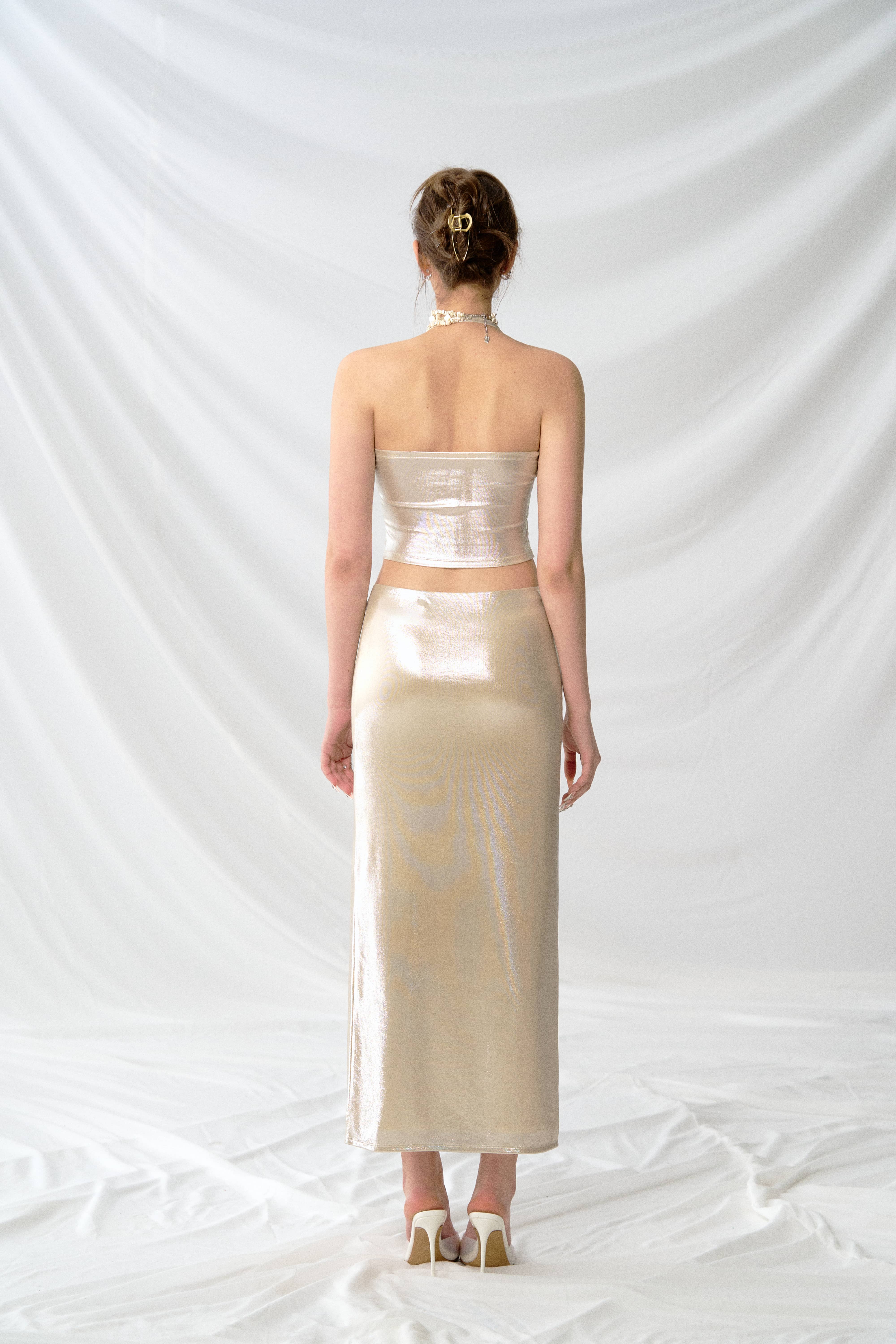 J TheChosen Champagne Glossy Camisole Top