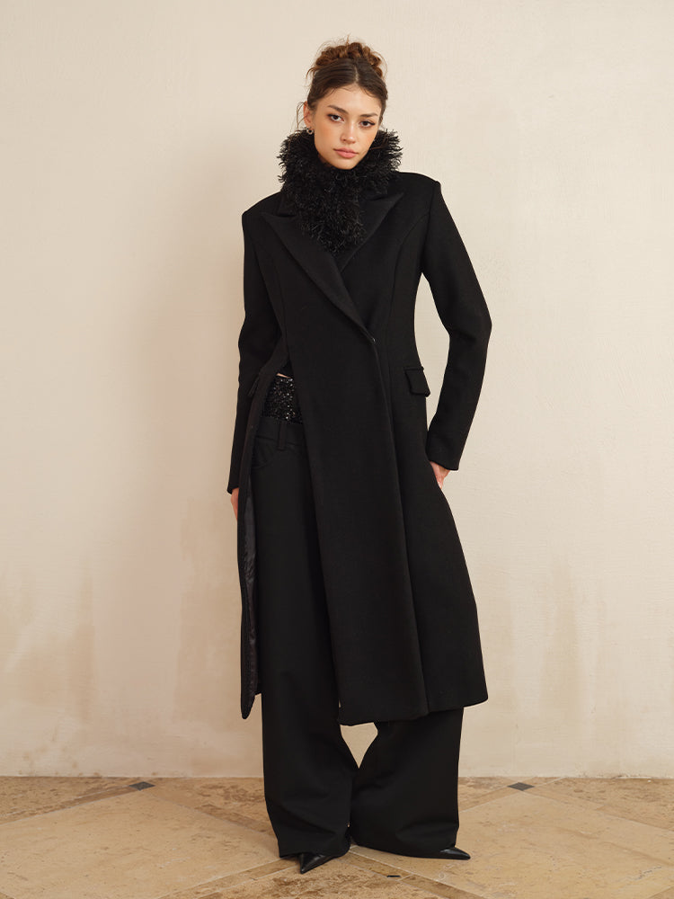 J TheChosen Non-Stretch Wool-Blend Mid-Length Coat