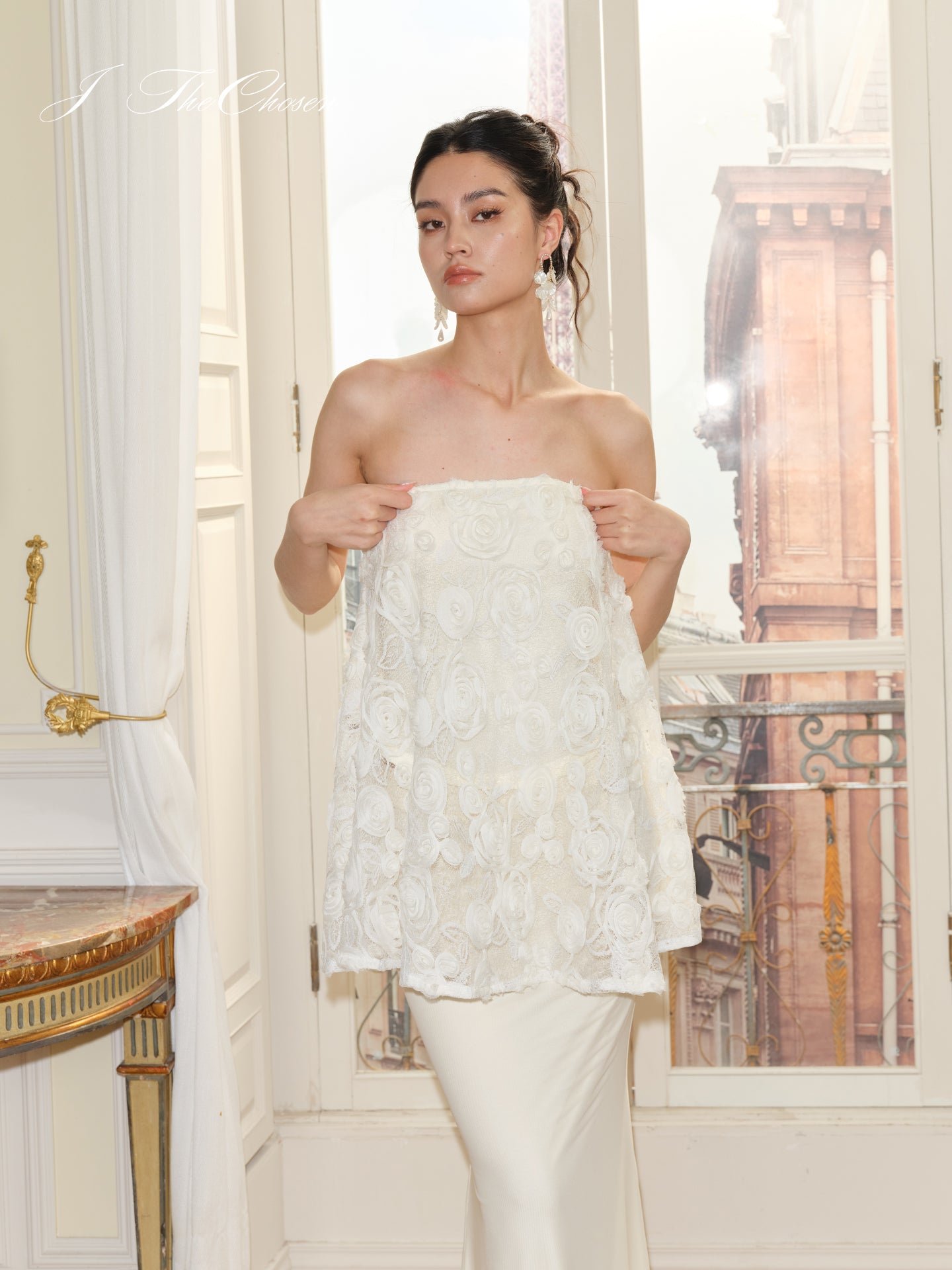 J TheChosen Rose Sequin Strapless Mesh Set
