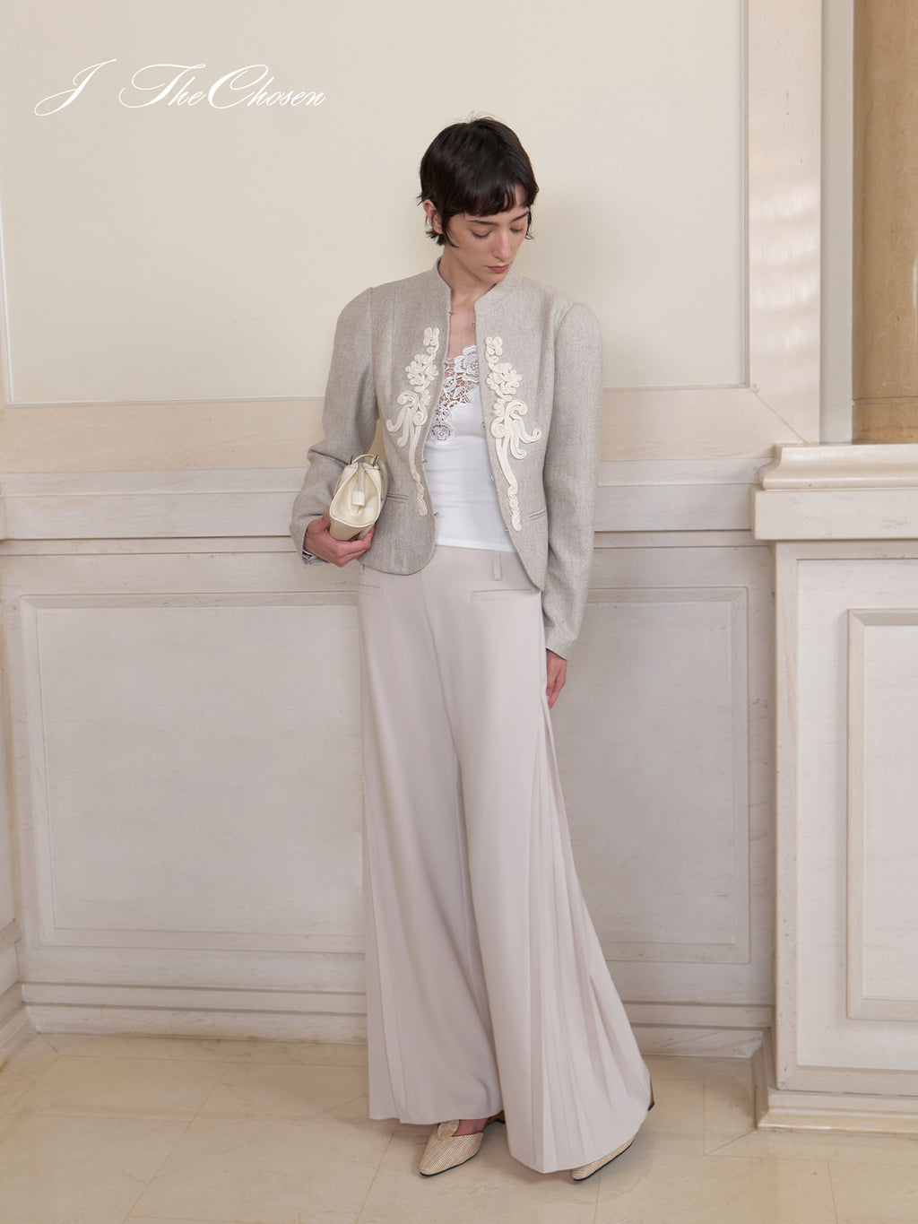 J TheChosen Drape Wide-Leg Trousers