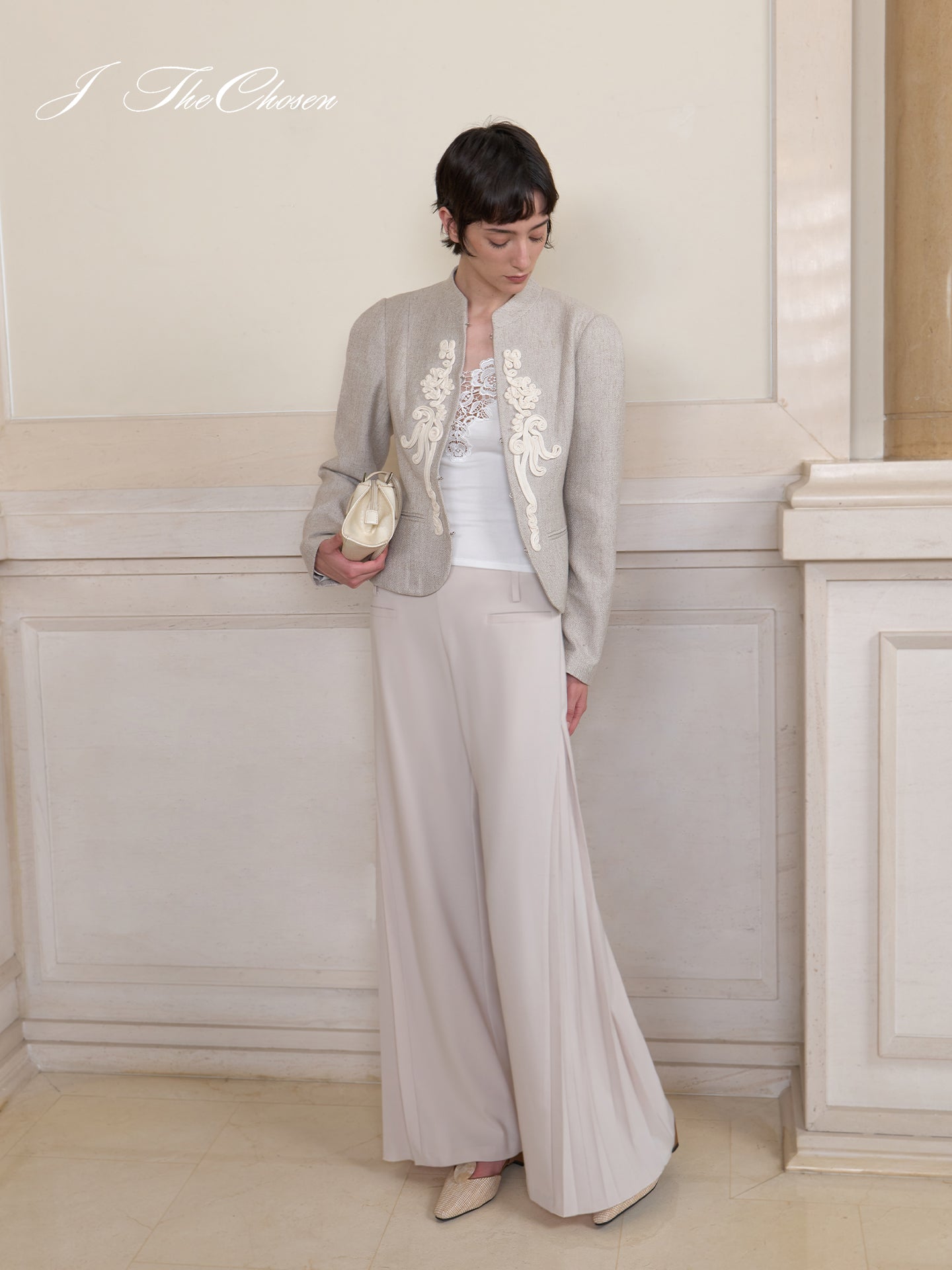 J TheChosen Drape Wide-Leg Trousers