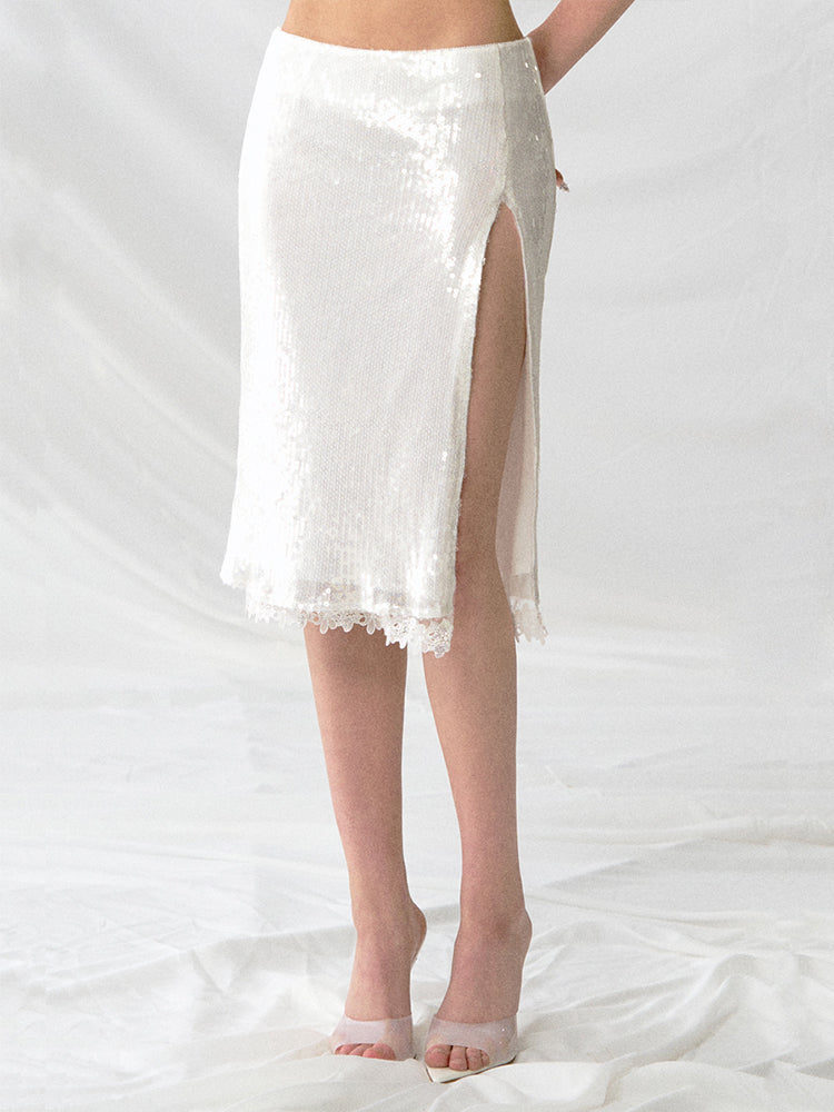 J TheChosen Sequin Lace Skirt
